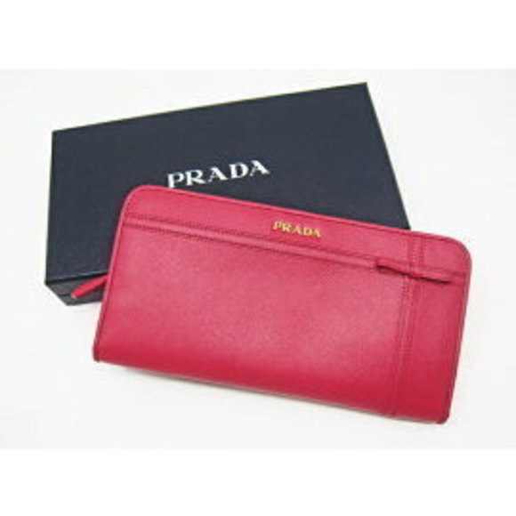 Prada leather ribbon long Wallet pink - Picture 1 of 1